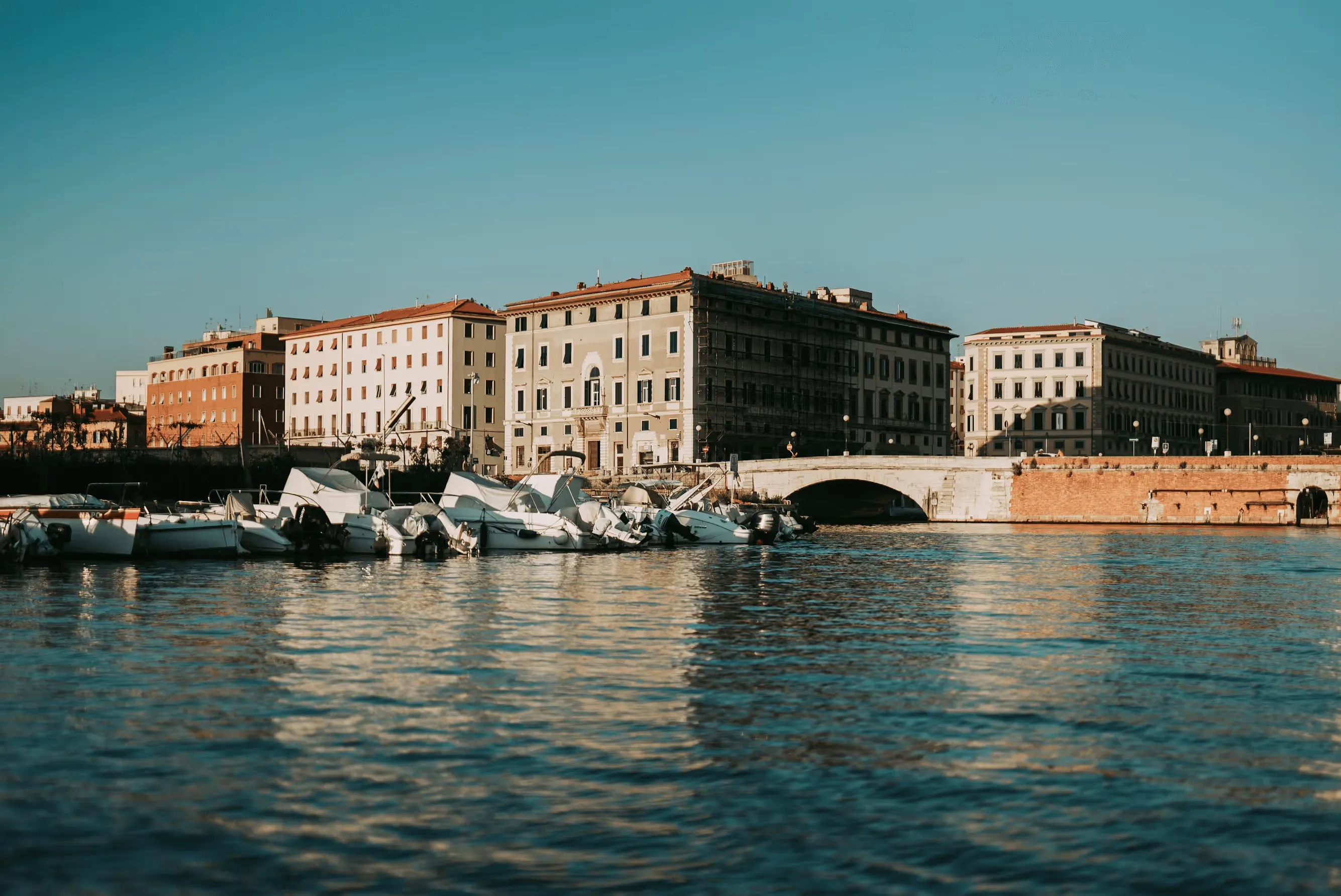 Livorno's harborfront seen from the water