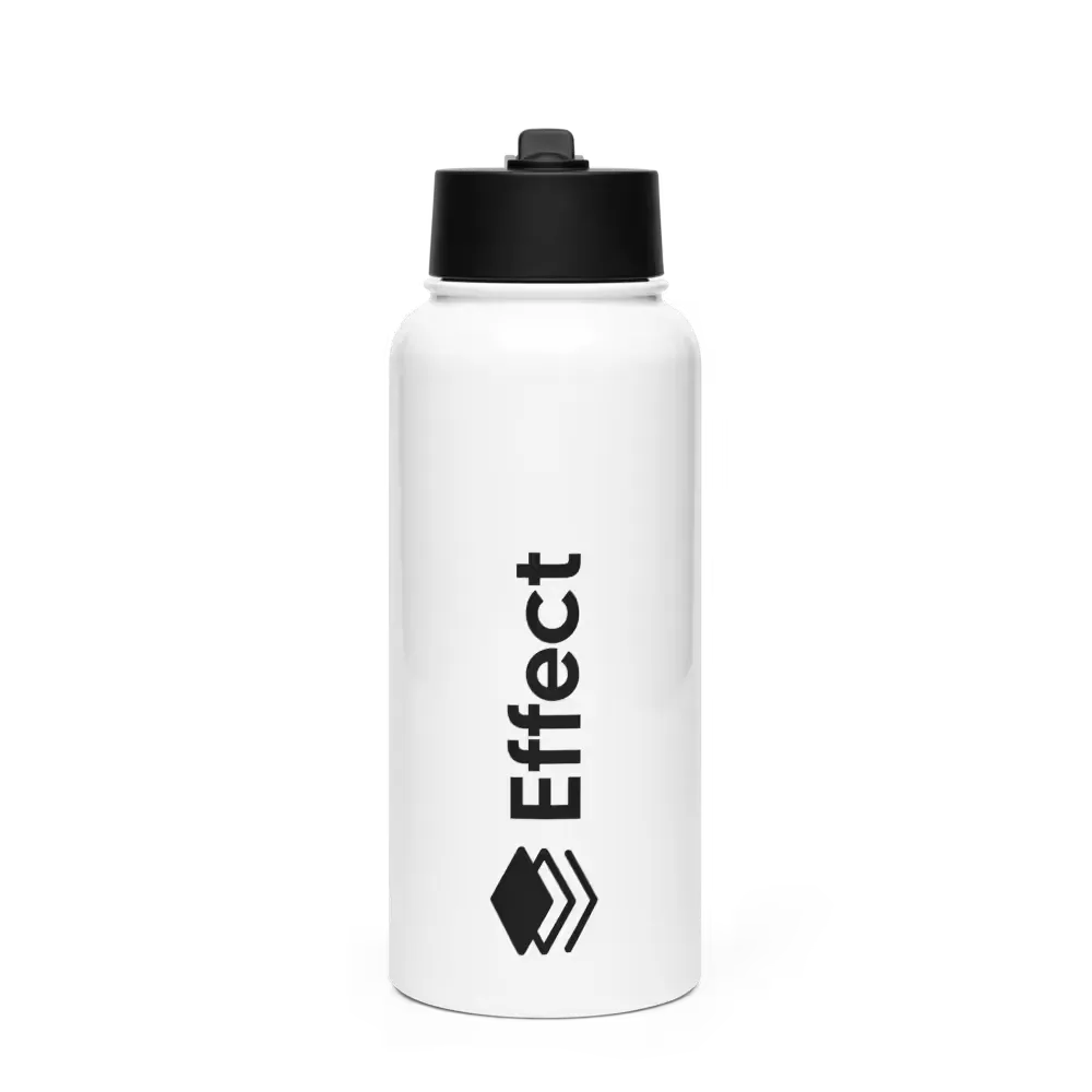 Stainless steel water bottle with a straw lid